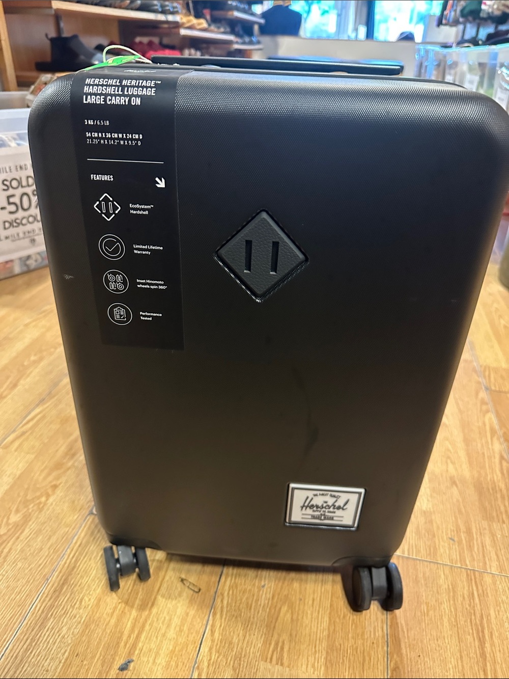 Herschel Supply Company Black Hardshell Large Carry-On Travel Case